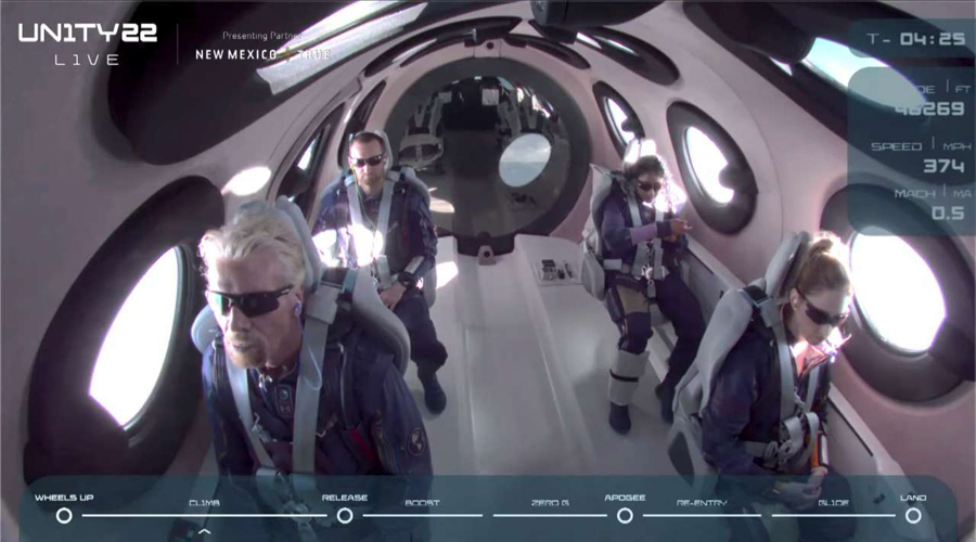 Richard Branson and his Virgin Galactic crew safely return to earth from space trip