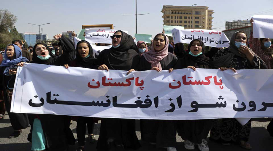 Afghan Women In Kabul Stage Protest Against Pakistan