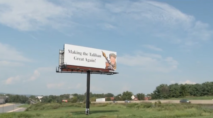 Joe Biden targeted in 'Making Taliban great again' billboards