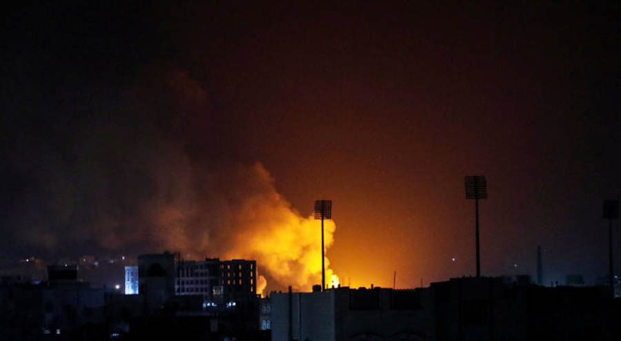 Arab Coalition carries out strikes in Yemeni capital Sanaa
