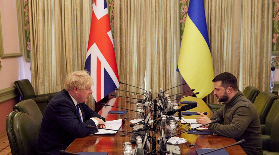 UK PM Boris Johnson held talks in Kyiv with Ukraine's President Volodymyr Zelensky