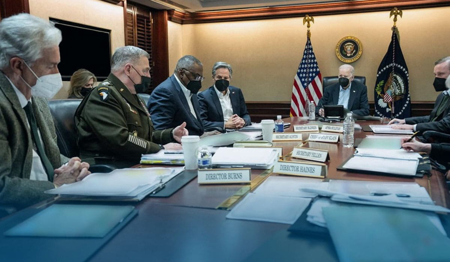 Biden convenes top military leaders to discuss Ukraine