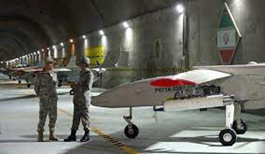 Iran shows the underground base at unknown place for its military drones