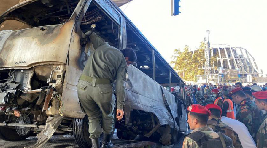 At least 13 Syrian soldiers killed in attack on army bus
