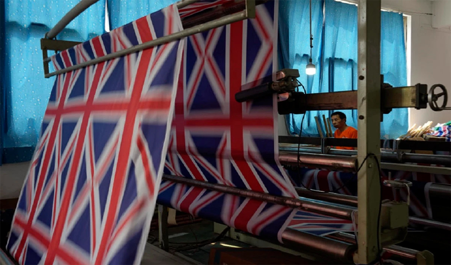 Chinese factory churns out British flags after Queen's death