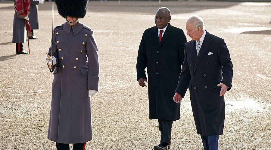 Britain's King Charles III hosts South Africa president for first state visit of his reign