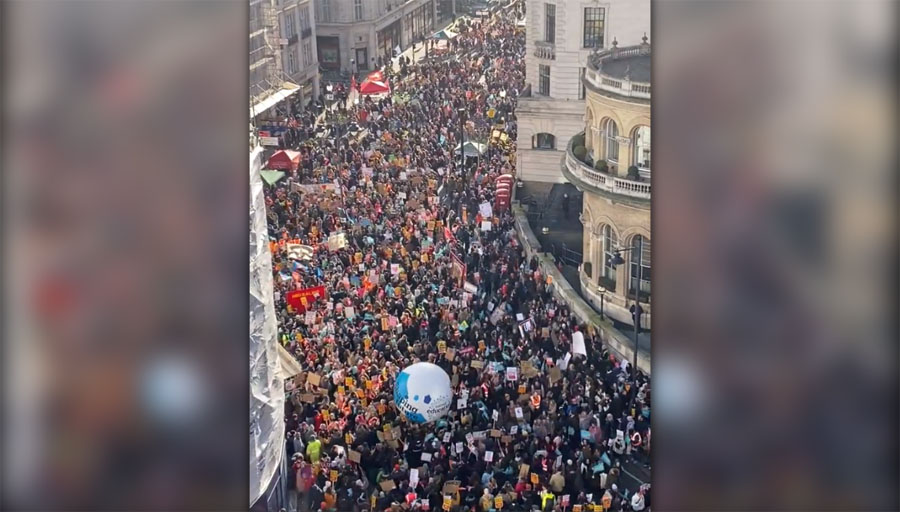 UK's teachers and civil servants join mass strike on 'Walkout Wednesday'