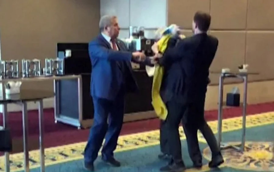 Ukrainian delegate punches Russian in scuffle at Black Sea summit